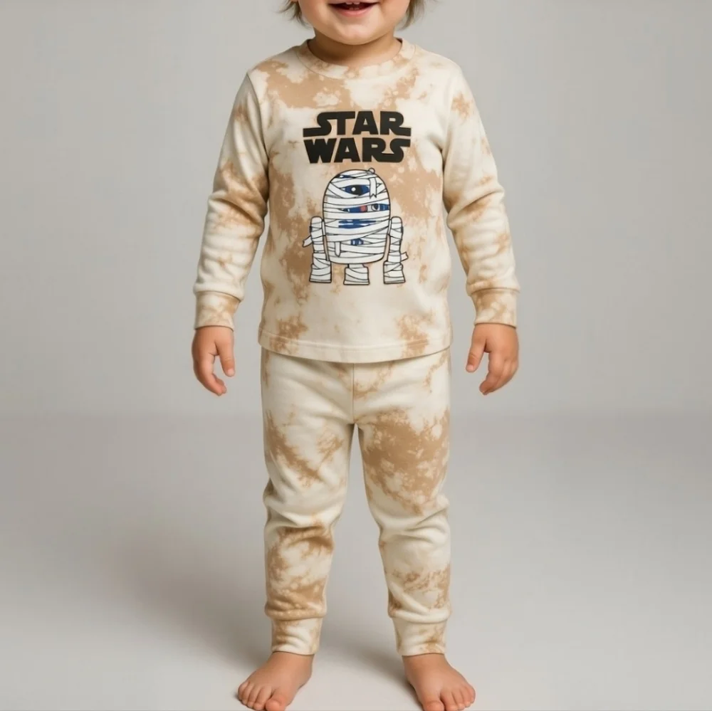 babyGap Boy 18-24M Star Wars Mummy R2-D2 Pajama Set Tan Camo Halloween PJ Cotton